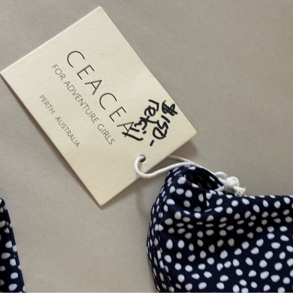 NWT CEACEA Swim Two Piece Polka Dot Bikini in Navy Blue and White - Size M - Picture 7 of 8